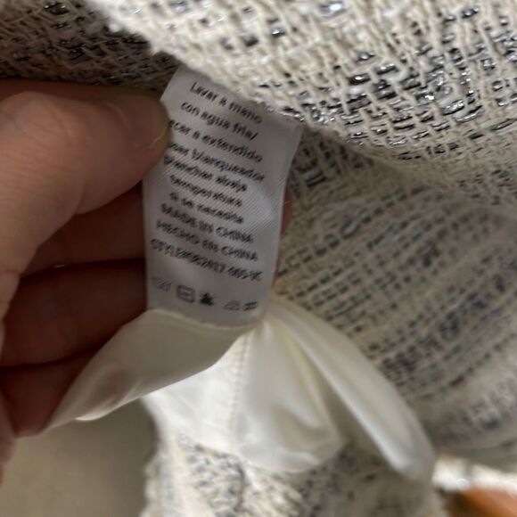 Vici Women's Ivory Collared Striped Jacket Size Large - Picture 12 of 12